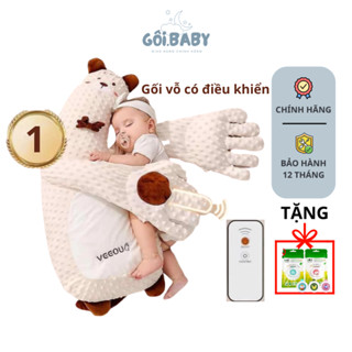  Gối ôm có bàn tay vỗ ru bé ngủ thiết kế như bàn tay mẹ,chất liệu vải nhung hạt 3D cao cấp KÈM điều khiển 