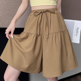  Phiên bản mới 2025,Quần Đùi Giả Váy Xếp ly Cạp Chun Phối Dây Nơ Buộc Sang Chảnh Có Bigsize Mặc Thoải Mái 