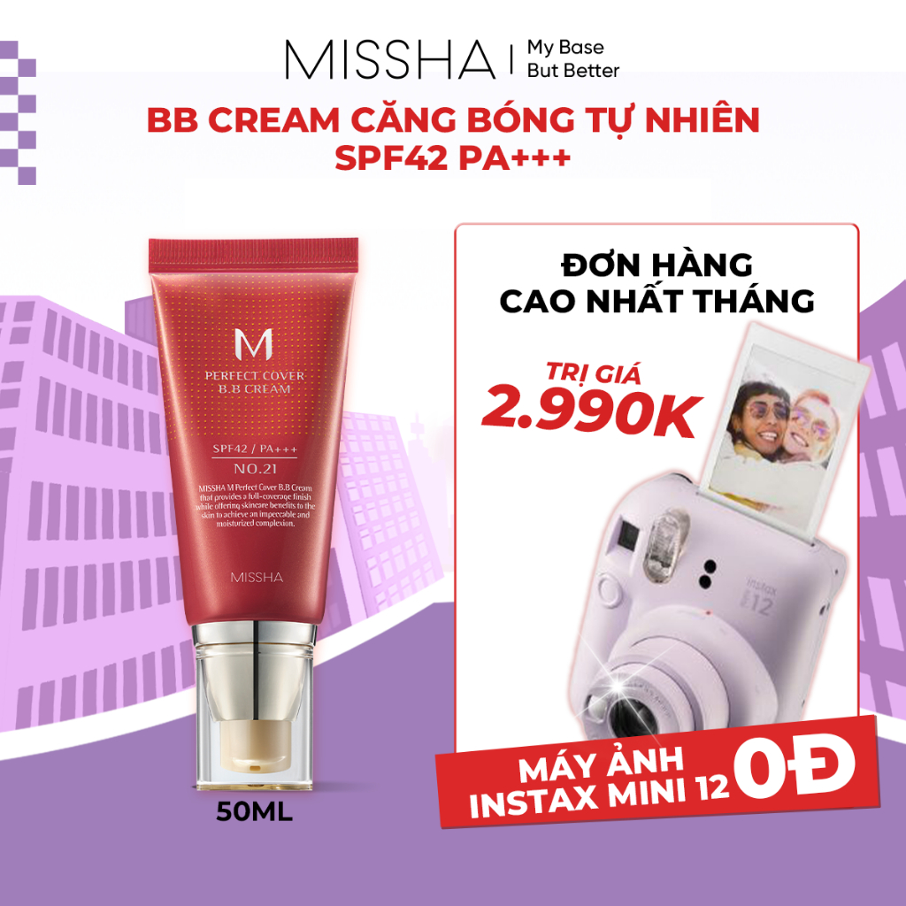 Missha BB Cream che khuyết điểm, chống nắng SPF42 - 50ml Che phủ hoàn hảo, dưỡng ẩm và chống nắng ch