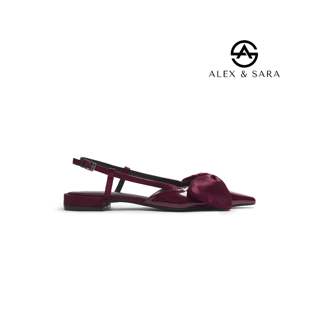LT134 - Giày bệt mũi nhọn Alex & Sara nơ bản to phong cách tiểu thư sang chảnh Alex Sara