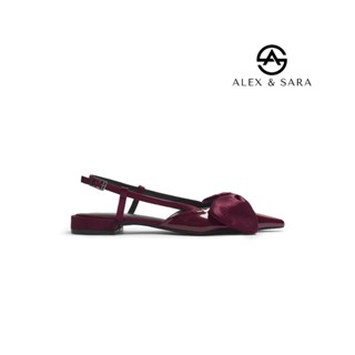  LT134 - Giày bệt mũi nhọn Alex & Sara nơ bản to phong cách tiểu thư sang chảnh Alex Sara 