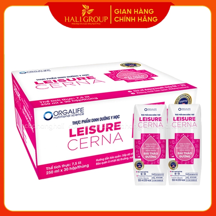 Leisure Cerna, Soup Uống Dinh Dưỡng Công Thức Kiểm Soát Đường Huyết, Thùng 30 Hộp