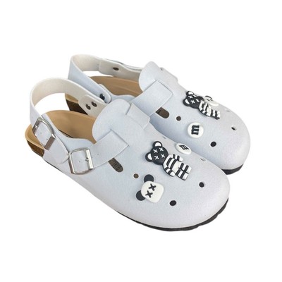 (Quai Hậu Khóa Cài) Sục đế trấu Birken Boston Da Lộn Đục Lỗ Thoáng Gắn Sticker - SGD.02(Lót Da Lộn)