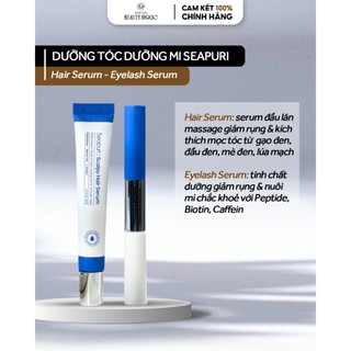 Serum dưỡng giảm rụng tóc - dài mi SEAPURI SCALPY HAIR SERUM 20G- LASHRUM EYELASH ENHANCING SERUM 10G