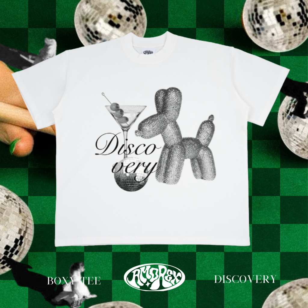 Áo thun unisex form boxy Discovery Amorex chính hãng 100% cotton 250gsm