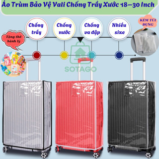 Bao trùm vali Bọc vali trong suốt loại dày  Size 18 đến 30 inch . Chống·Vali trầy xước không bị ướt khi đi ngoài mưa 