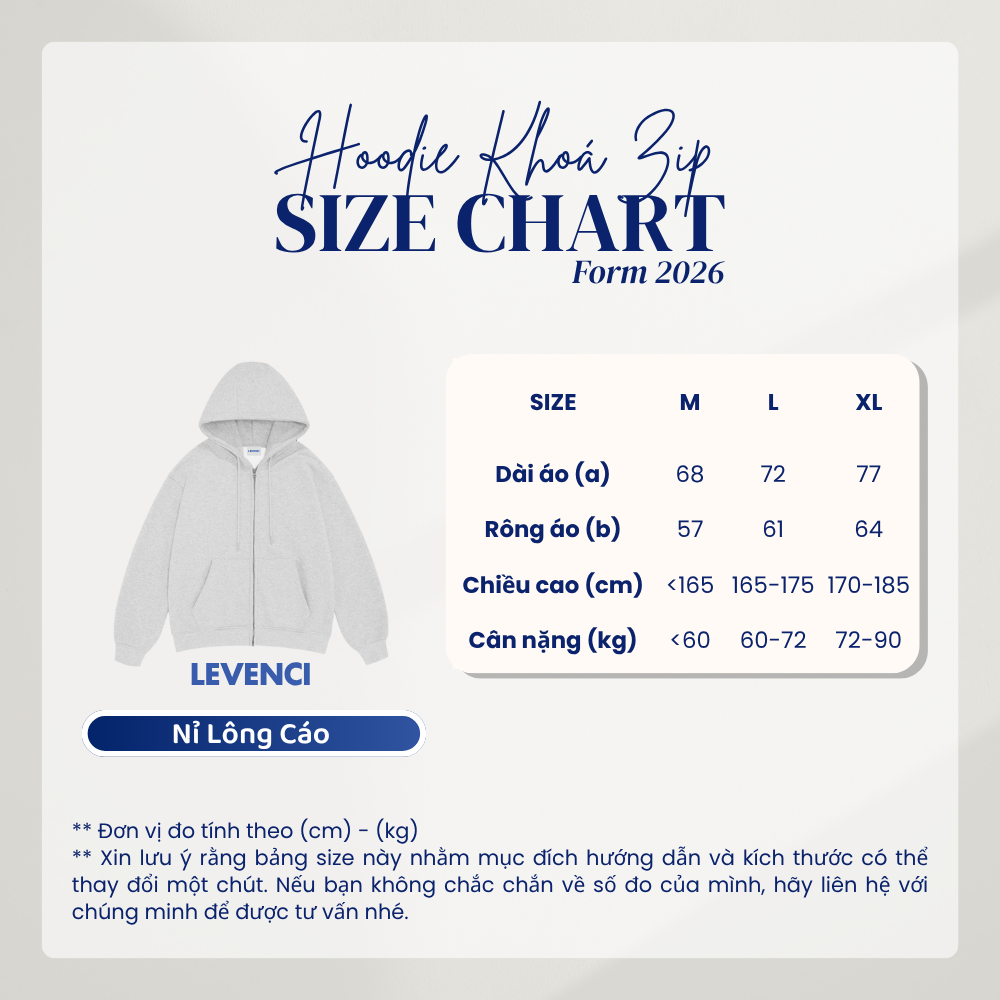 Áo Khoác Hoodie Zip Nam Nữ Khóa Kéo Chất Nỉ Nhung Lông Cáo Premium Form Rộng/ Levenci Basic | BigBuy360 - bigbuy360.vn