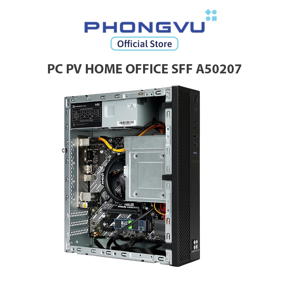 PC PV Home Office SFF A50207 (AMD Ryzen 5 5500GT/ 1 x 8GB/ 500GB SSD/ Free DOS) -Bảo hành 36 tháng
