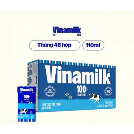 Thùng sữa Vinamilk ít đường 110ml