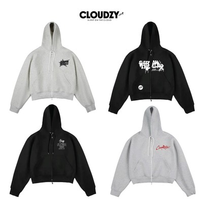 Áo zip hoodie boxy NỈ BÔNG nam nữ basic áo khoác unisex local brand CLOUDZY TH BOXY ZIP