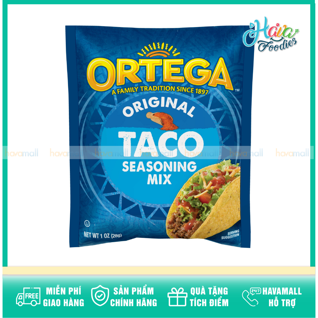 Gia Vị Trộn Taco Ortega Original 28g – Ortega Taco Seasoning Mix