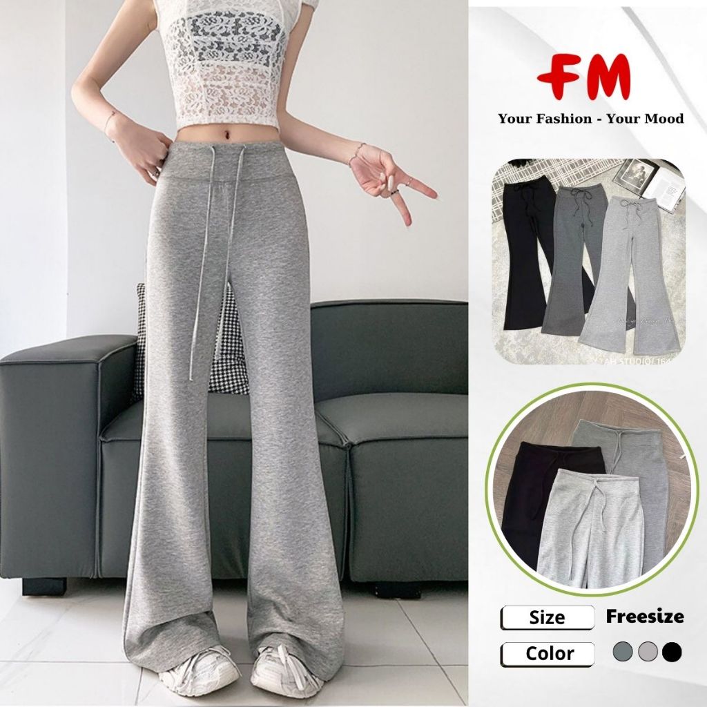 Quần Nỉ Nữ Ống Loe Thời Trang FMSTYLE SHOP – Chất Vải Mềm Mịn Co Giãn Thoải Mái, Giữ Ấm Hiệu Quả