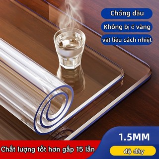  Khăn Trải Bàn Nhựa Trong Suốt PVC Chống Thấm - Chống dầu Chống Trơn Trượt Cao Cấp Lót bàn Bảo Vệ Bề Mặt Bàn 
