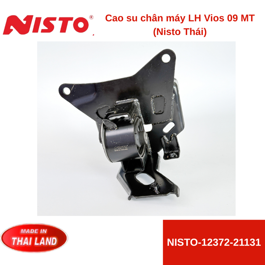 Cao su chân máy (LH và RH) Vios 07-13 / Yaris 05-13 (MT) động cơ 1.5L (1NZ-FE, 2NZ-FE) (Nisto Thái)