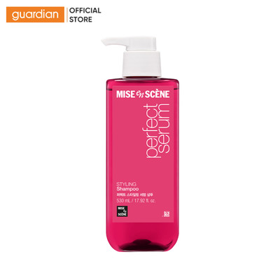 Dầu Gội Giúp Tóc Suôn Mượt Và Dễ Vào Nếp, Giữ Nếp 24h Mise En Scene Perfect Serum Styling Shampoo 530ml