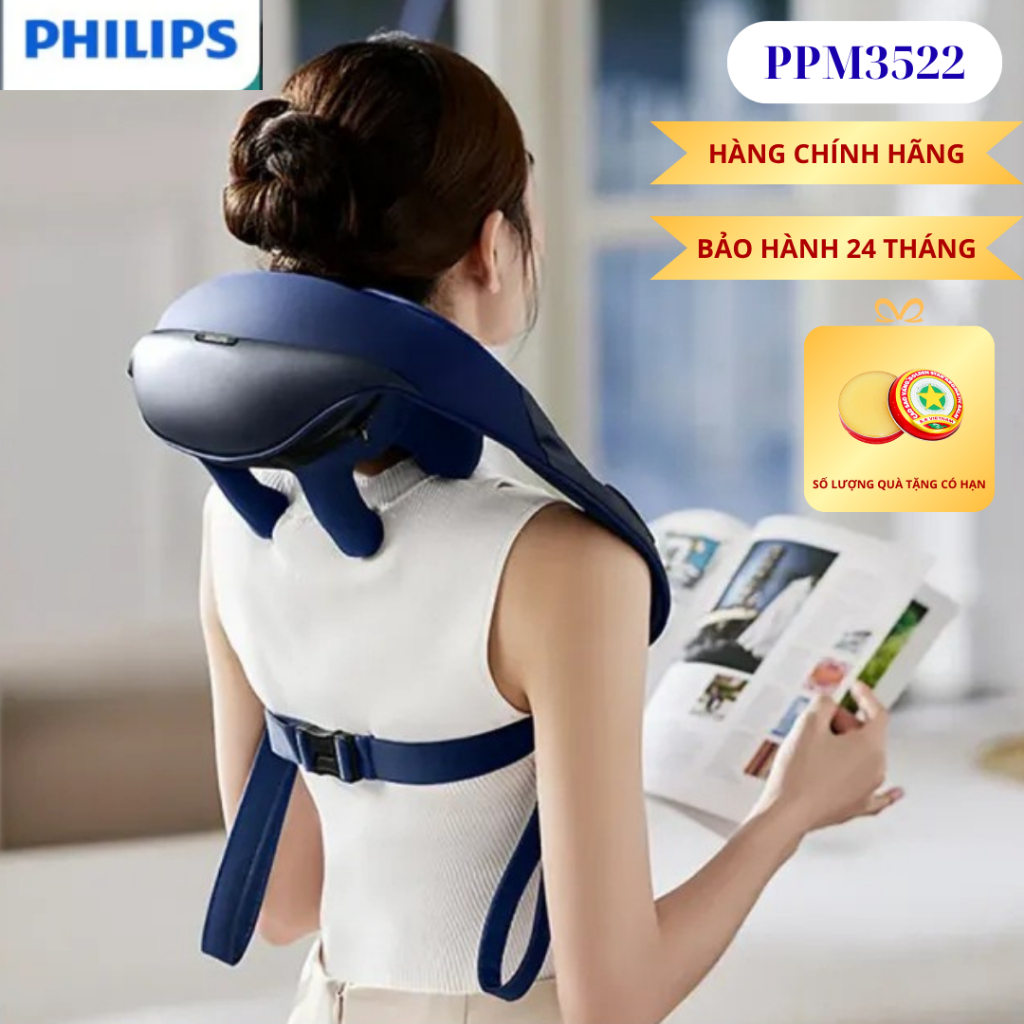 Máy Massage Cổ Vai Gáy PHILIPS 3522-mô phỏng massage như các đầu ngón tay,6 điểm tiếp xúc ôm sát vùn
