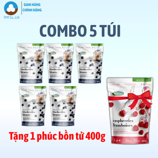   Tặng 1 Phúc bồn tử  Combo 5 túi Việt quất tươi đông lạnh Snowcrest Blueberry túi 600g x5 