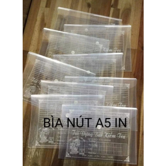 (COMBO 10 Cái) Bìa Nút A5 ,Túi Đựng Bài Kiểm Tra Nhựa