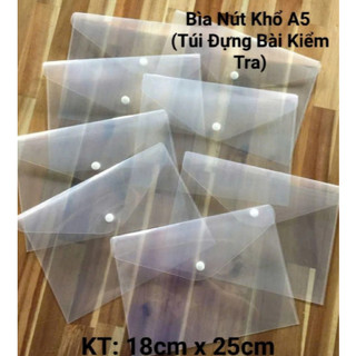 (COMBO 10 Cái) Bìa Nút A5 ,Túi Đựng Bài Kiểm Tra Nhựa