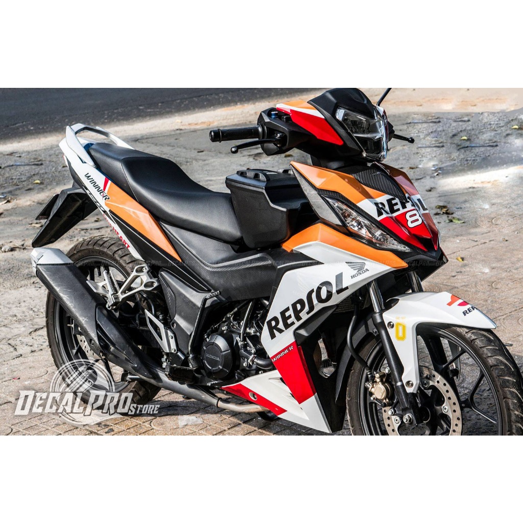 [Tem chuẩn xịn] - Tem trùm xe Winner V1 White Repsol