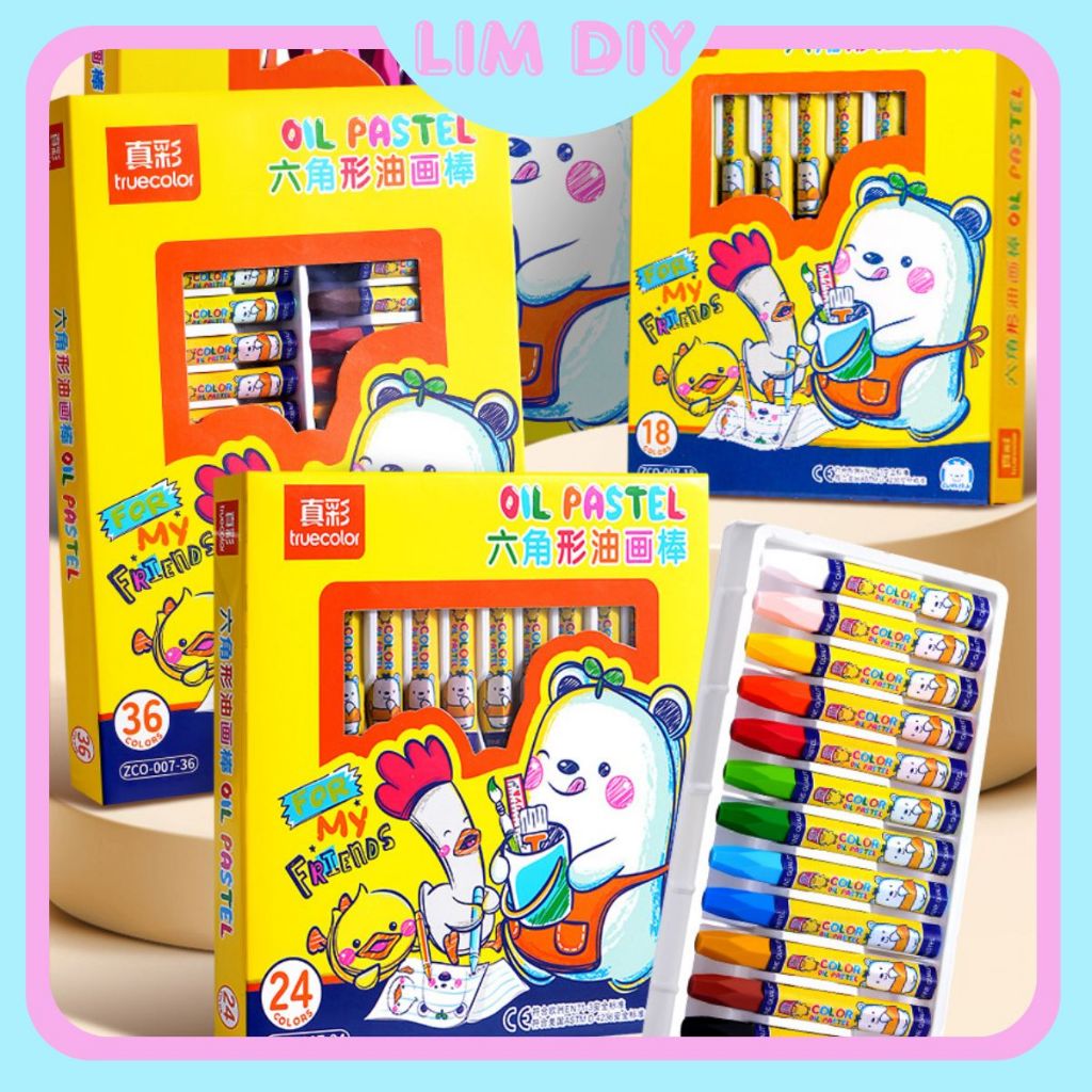 Bộ bút sáp màu dầu Grasp cho bé vẽ tranh. Sáp dầu Grasp màu tươi sáng, an toàn