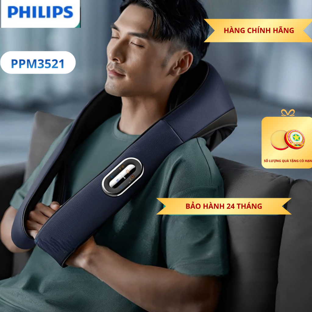 Máy Massage Cổ Vai Gáy PHILIPS 3521-sạc không dây tiện dụng, massage nhiều vị trí_BẢO HÀNH 24 THÁNG