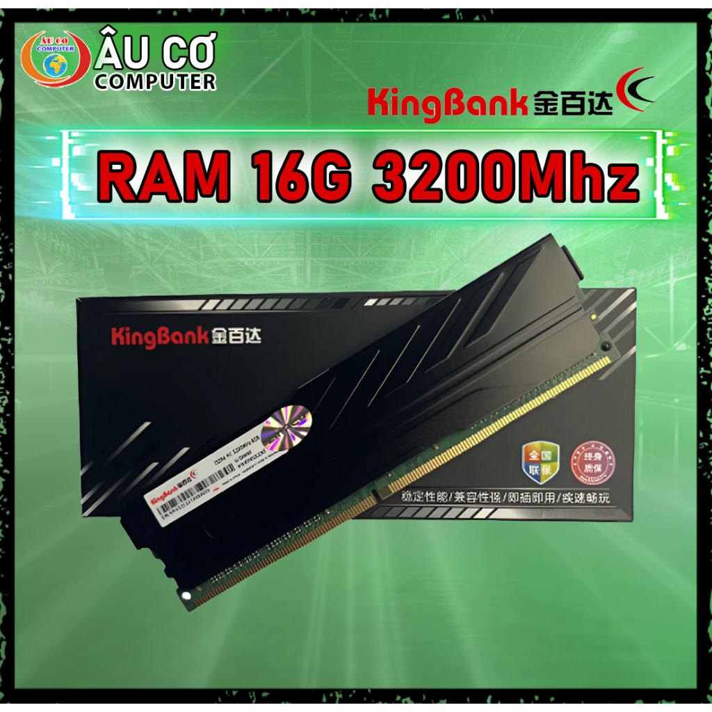 Ram Tản nhiệt thép 16GB DDR4 Bus 3200 MHz (XMP) Kingbank Cho PC, New 100% Full Box Chính Hãng