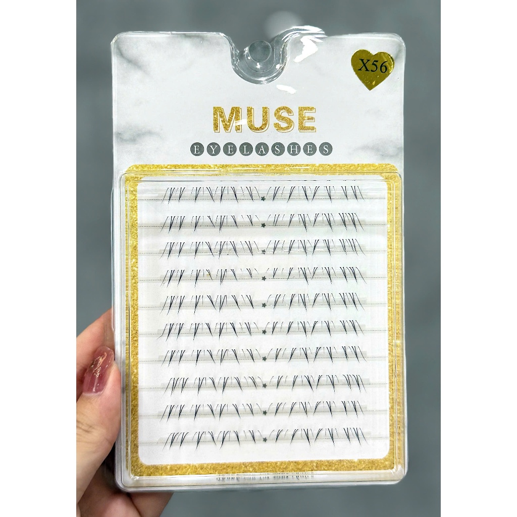 Muse X56 Mi rời mi cụm – Mi giả sợi mảnh nhẹ, cong tự nhiên, style Hàn Quốc | Mi Cong Lash Shop