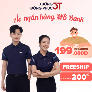 [SẴN] Áo đồng phục MB bank  áo polo ngân hàng MB bản chuẩn vải airycool co dãn thoáng mát 3T UNIFORM