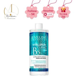  Nước tẩy trang Eveline Hyaluronic Clinic B5 dưỡng ẩm làm sạch sâu dịu nhẹ da dành cho mọi loại da 