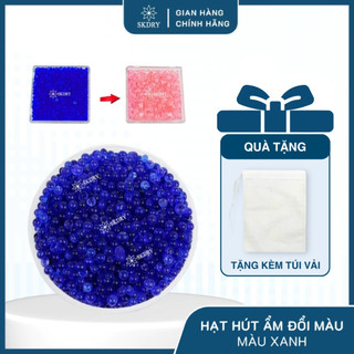   SIÊU HÚT ẨM  HẠT SILICAGEL MÀU XANH Có thể TÁI SỬ DỤNG dùng cho máy ảnh linh kiện điện tử quần áo TẶNG KÈM túi vải 