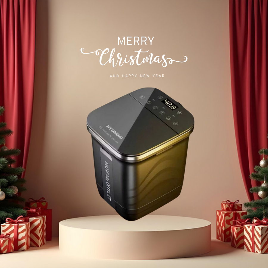 Bồn ngâm chân massage HYUNDAI cao cấp, chậu ngâm chân massage thông minh an toàn, massage chân tự độ