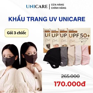  Combo 3 chiếc khẩu trang chống tia UV UNICARE PROOF MASK khẩu trang chống nắng chất liệu mềm mại và thấm hút mồ hôi tốt 