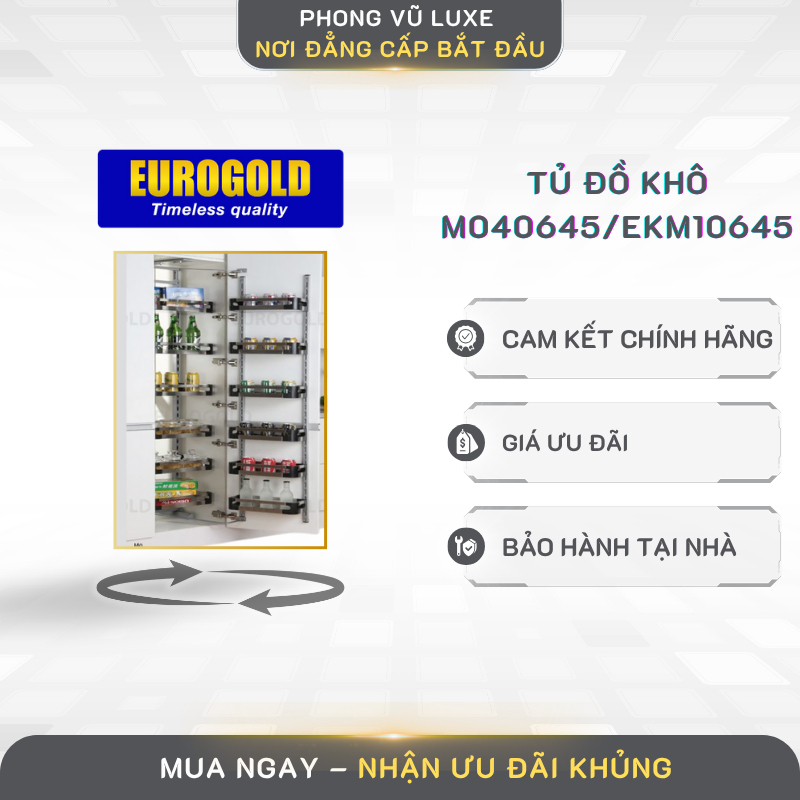 Tủ Đồ Khô Eurogold M040645/EKM10645 – Thiết Kế Hiện Đại, Bền Bỉ Và Dễ Dàng Vệ Sinh Hàng Ngày