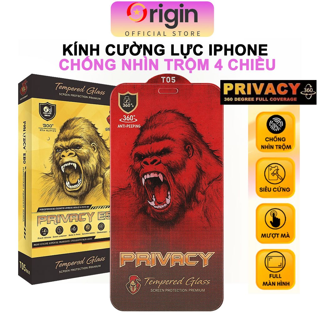 Cường lực chống nhìn trộm 360 độ ip 15 pro max 16 17 14 pro max 11  xs max xr x 7 8 plus 13 12 xsmax