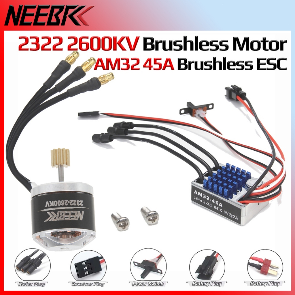 NEEBRC 2322 2600KV Outrunner Crawler Brushless Motor 45A ESC BEC Kit For 1/12 RC Car MN82 MN99S MN16