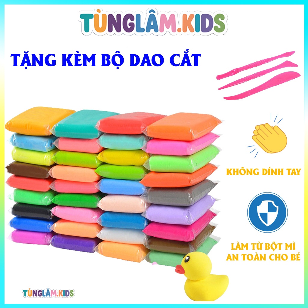 Đất sét tự khô an toàn cho bé không dính tay Combo gói đất sét tự khô 36 màu