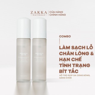  Combo 2 Sữa rửa mặt tạo bọt BHA AHA Mandelic Glow Zakka Naturals 185ml 