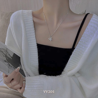 Dây chuyền hoa tuyết pha lê cao cấp mặt đá xoay lấp lánh nổi bật Mely VV205