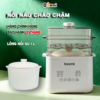 (Kèm Xửng Hấp) Nồi Nấu Cháo Chậm Đa Năng Beemi, Nồi Hầm Chậm Nấu Đồ Ăn Dặm Cho Bé, Bảng Điều Khiển Tiếng Việt