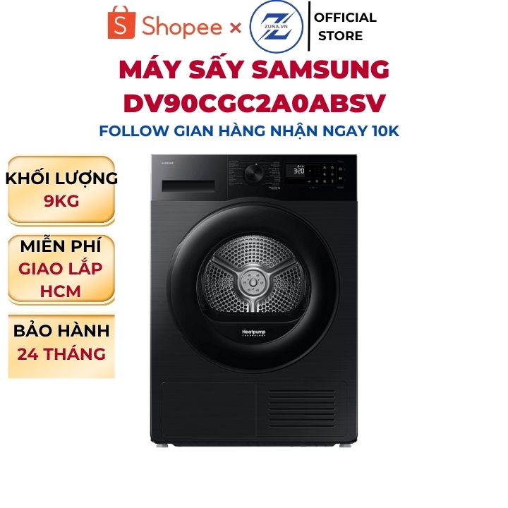 Máy sấy cửa ngang Inverter Samsung 9KG DV90CGC2A0ABSV - Bảo hành 24 tháng