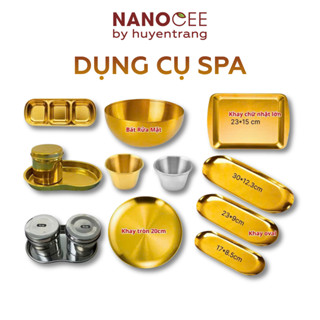  Dụng cụ spa khay vàng khay y tế: khay inox chữ nhật khay vuông khay tiêm Huyền Trang NANOCEE 