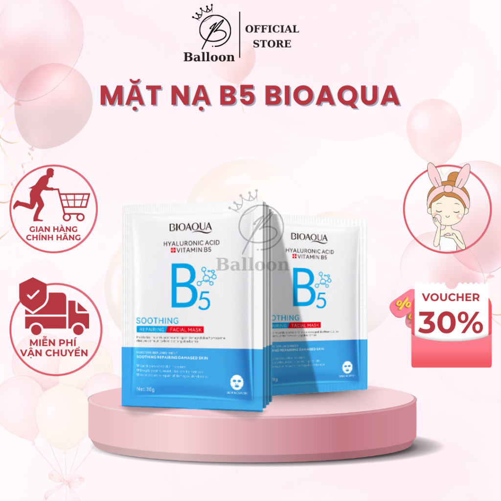 Mặt Nạ B5 Bạc Complex, Mặt nạ B5 Bioaqua Phục Hồi, Dịu Da Giảm Đỏ Nhanh Chóng, Chống Lão Hóa Da
