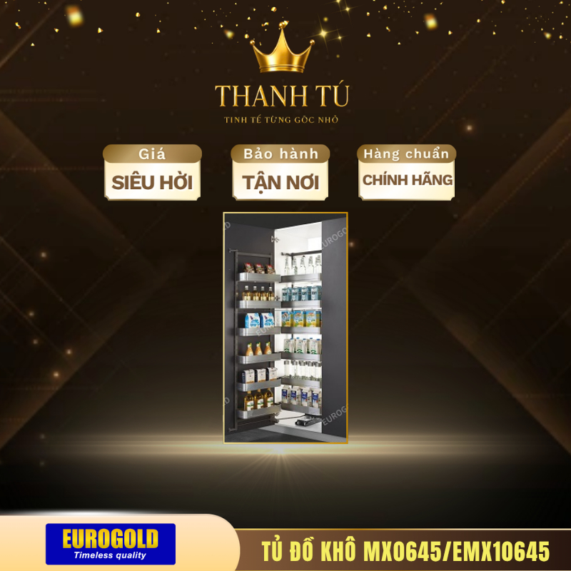 Tủ Đồ Khô Eurogold MX0645/EMX10645 – Lưu Trữ Gia Vị, Thực Phẩm Khô Gọn Gàng Và Dễ Dàng