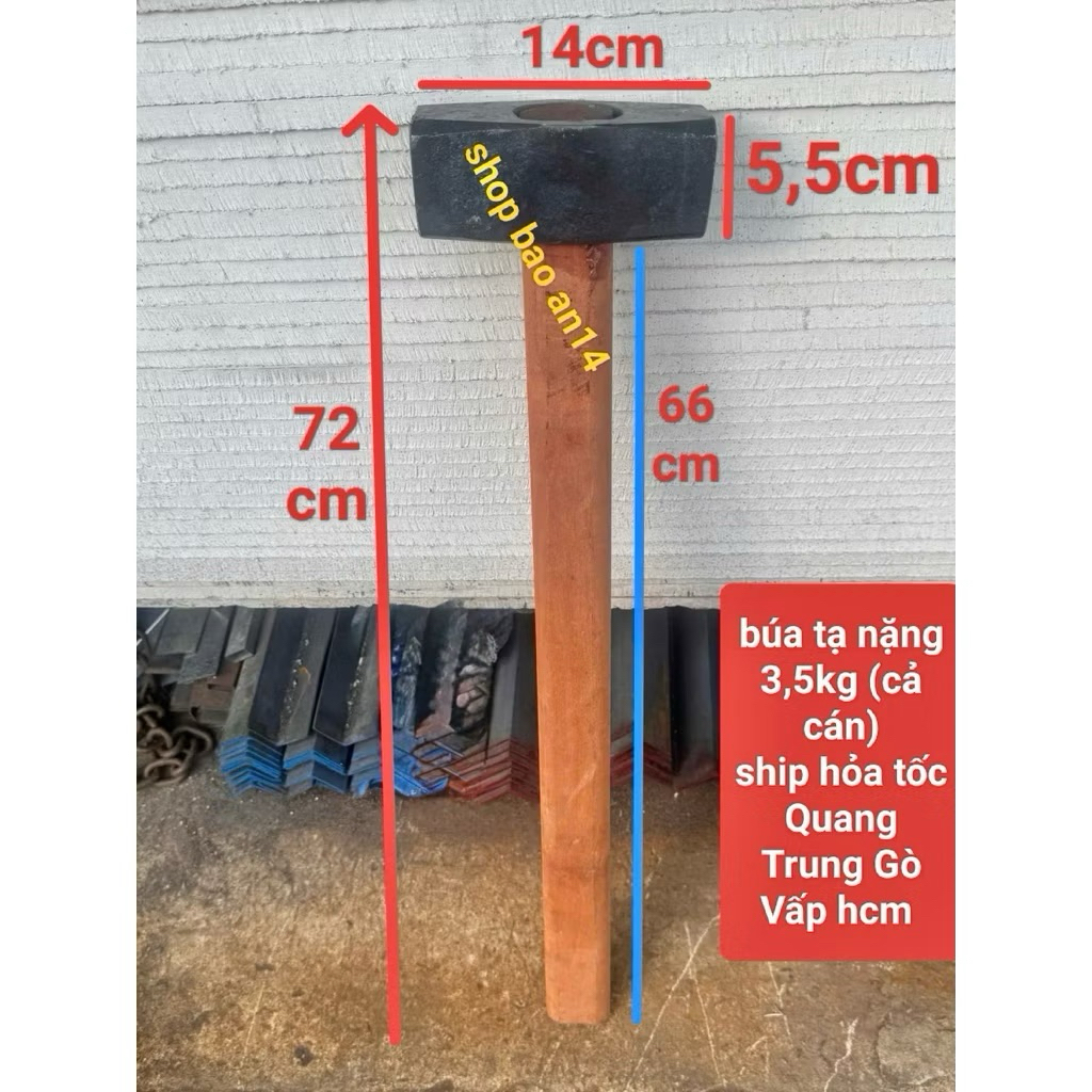 BÚA TẠ 3,5KG ĐỦ- BÚA CHỮA CHÁY DÙNG PHÁ CỬA,PHÁ KHOÁ, PHÁ TƯỜNG-DÙNG TRONG XÂY DỰNG SHIP TỈNH