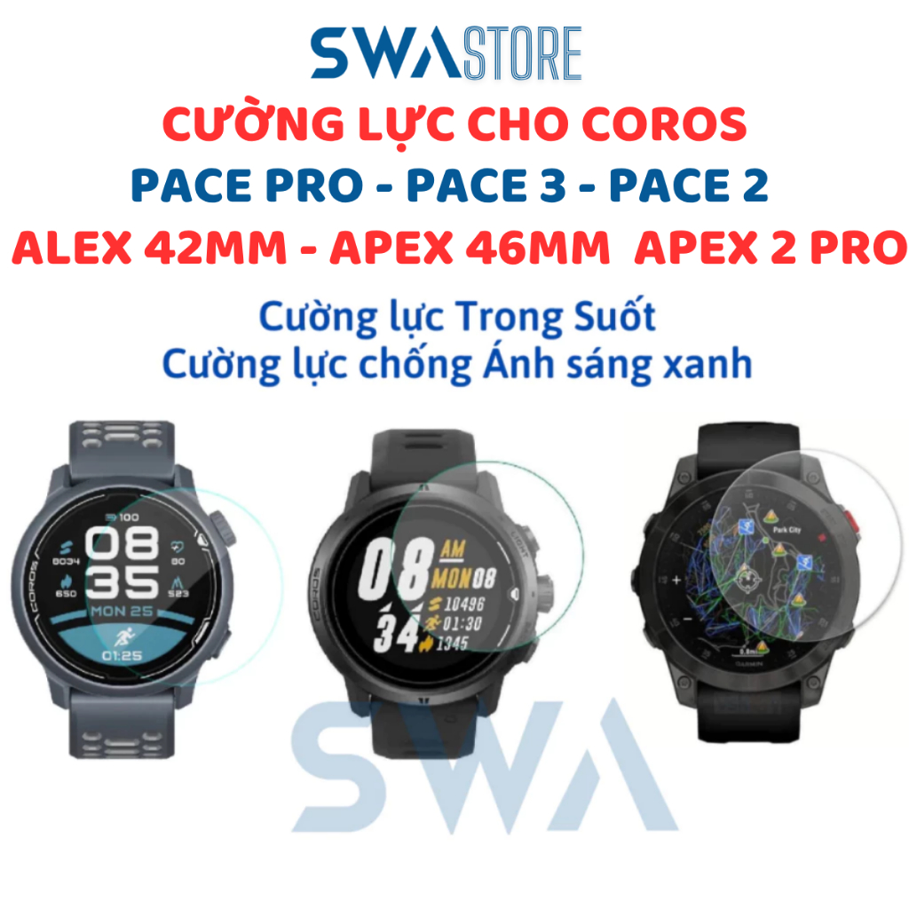 Dán màn hình cường lực cho Coros Pace Pro Pace 3 Pace 2 Apex 42mm 46mm Pro SWA