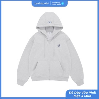  Áo Hoodie Zip Lavi Studio Vải 2 Da Chống Nắng Tốt  Logo thêu Unisex Nam Nữ Local Brand 