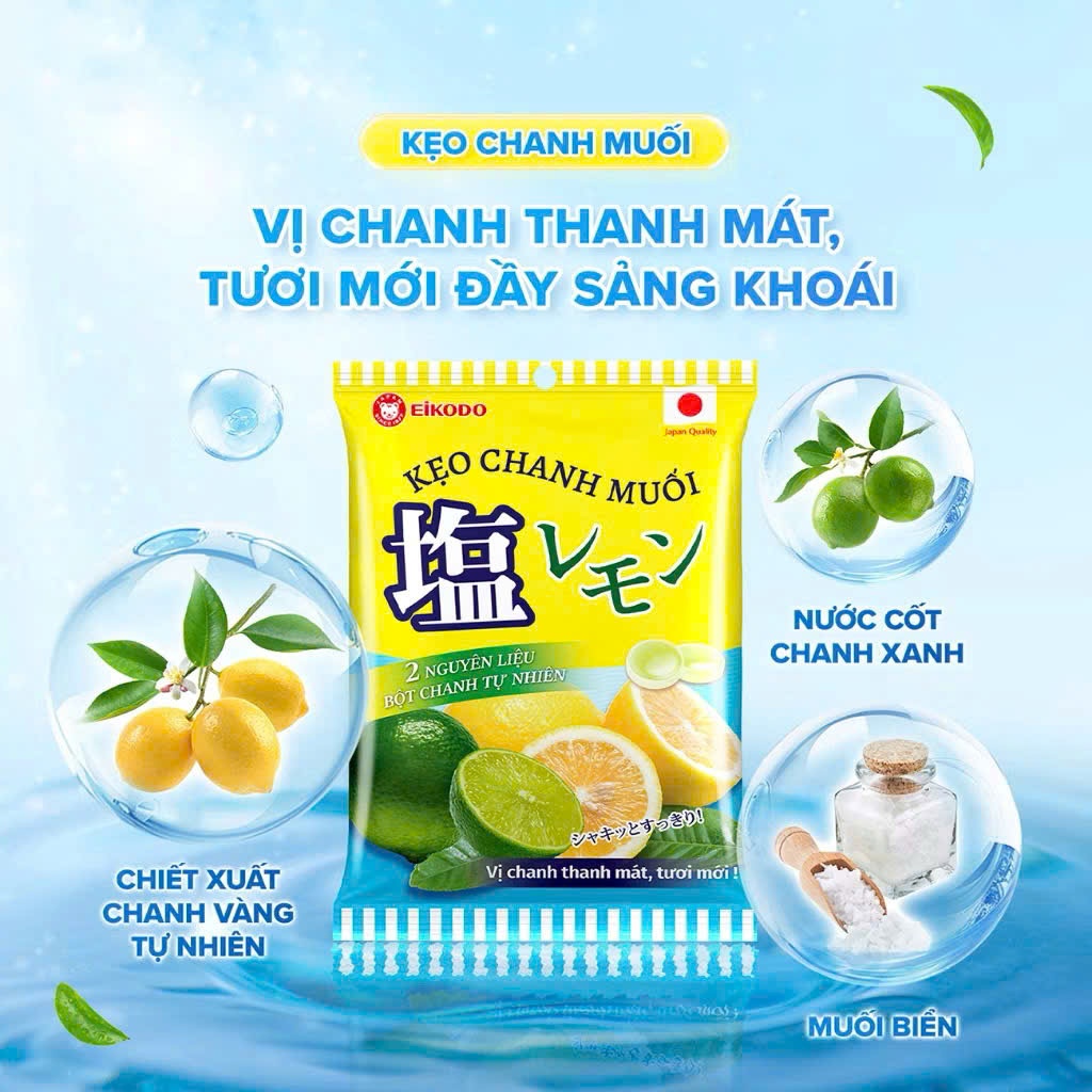 Kẹo Chanh Muối Eikodo – Vị chanh thanh mát, tươi mới 🍋