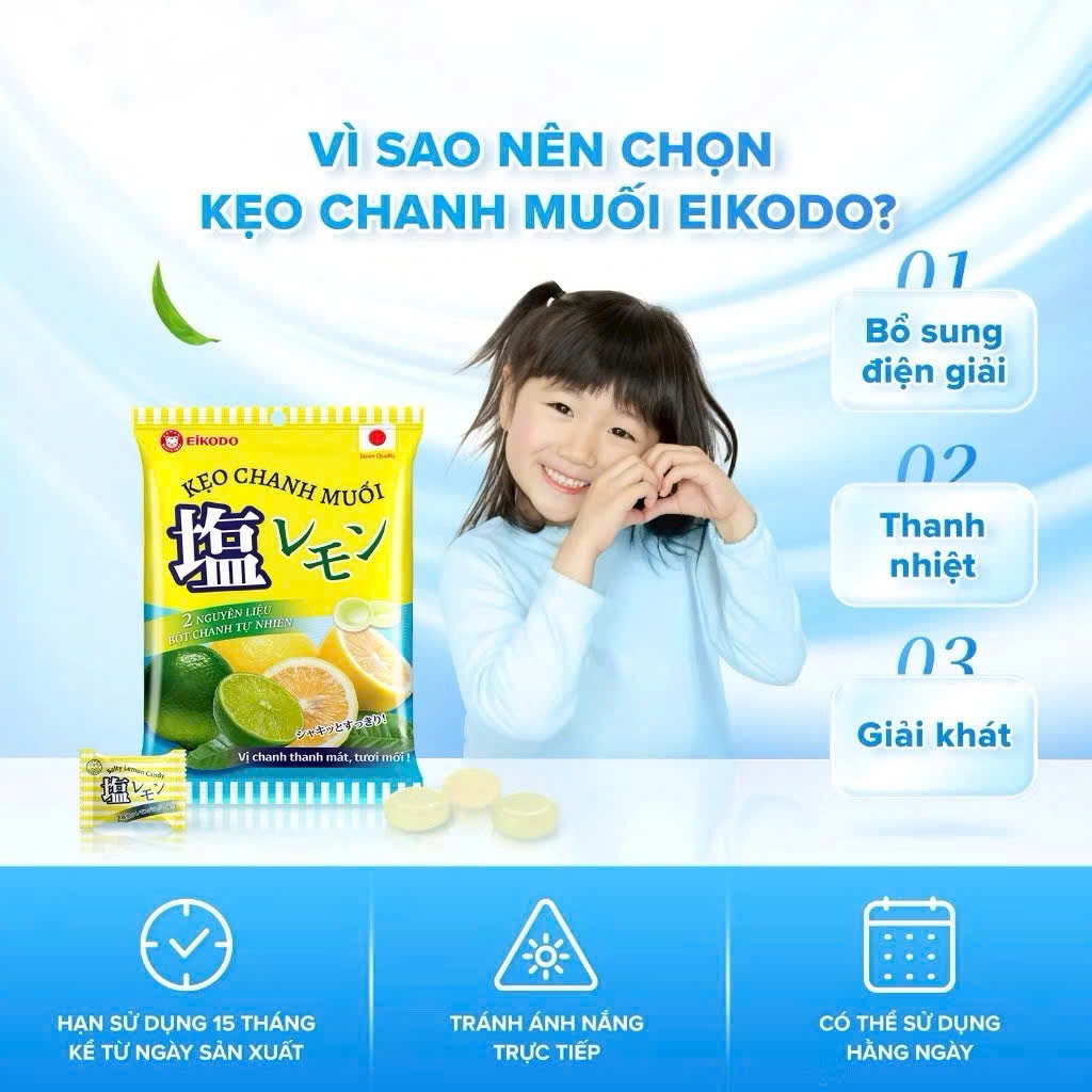 Kẹo Chanh Muối Eikodo Nhật Bản – Vị chanh thanh mát, tươi mới 🍋
