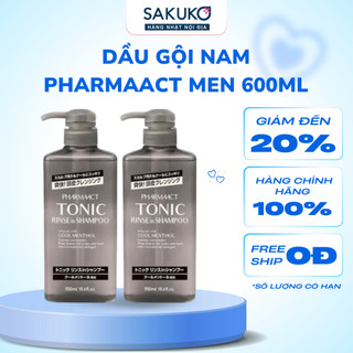 Dầu Gội Nam Pharmaact Men Kumano Yushi 600ml Nhật Bản – Làm Sạch Da Đầu, Giảm Nhờn, Khử Mùi, Hương Nam Tính Lịch Lãm
